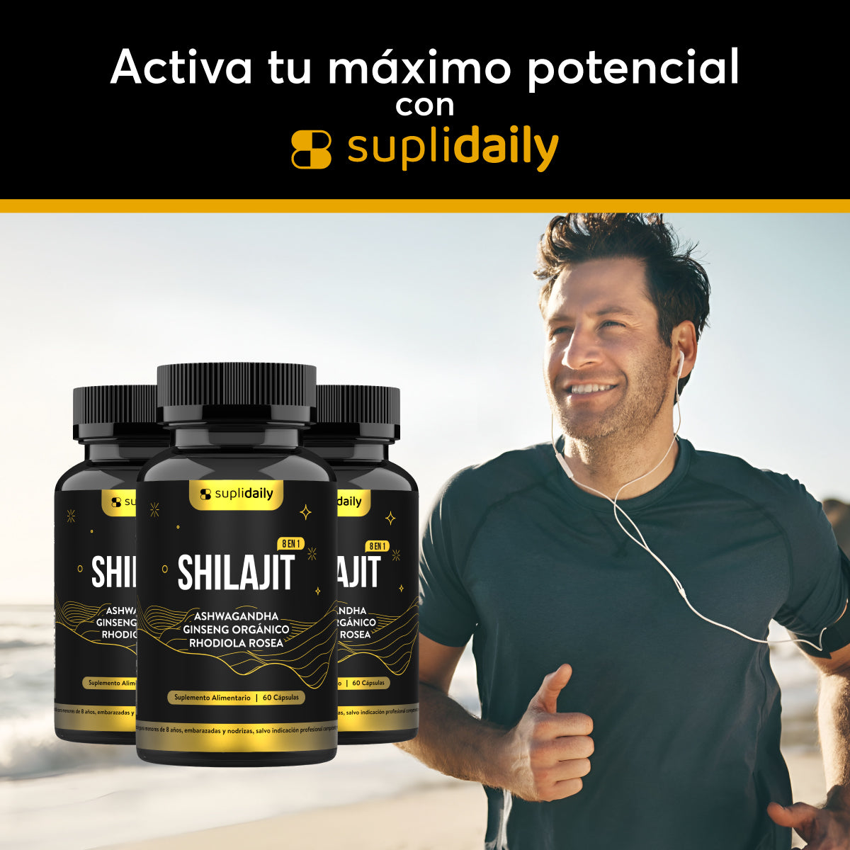 Shilajit 8 en 1: 60 capsulas