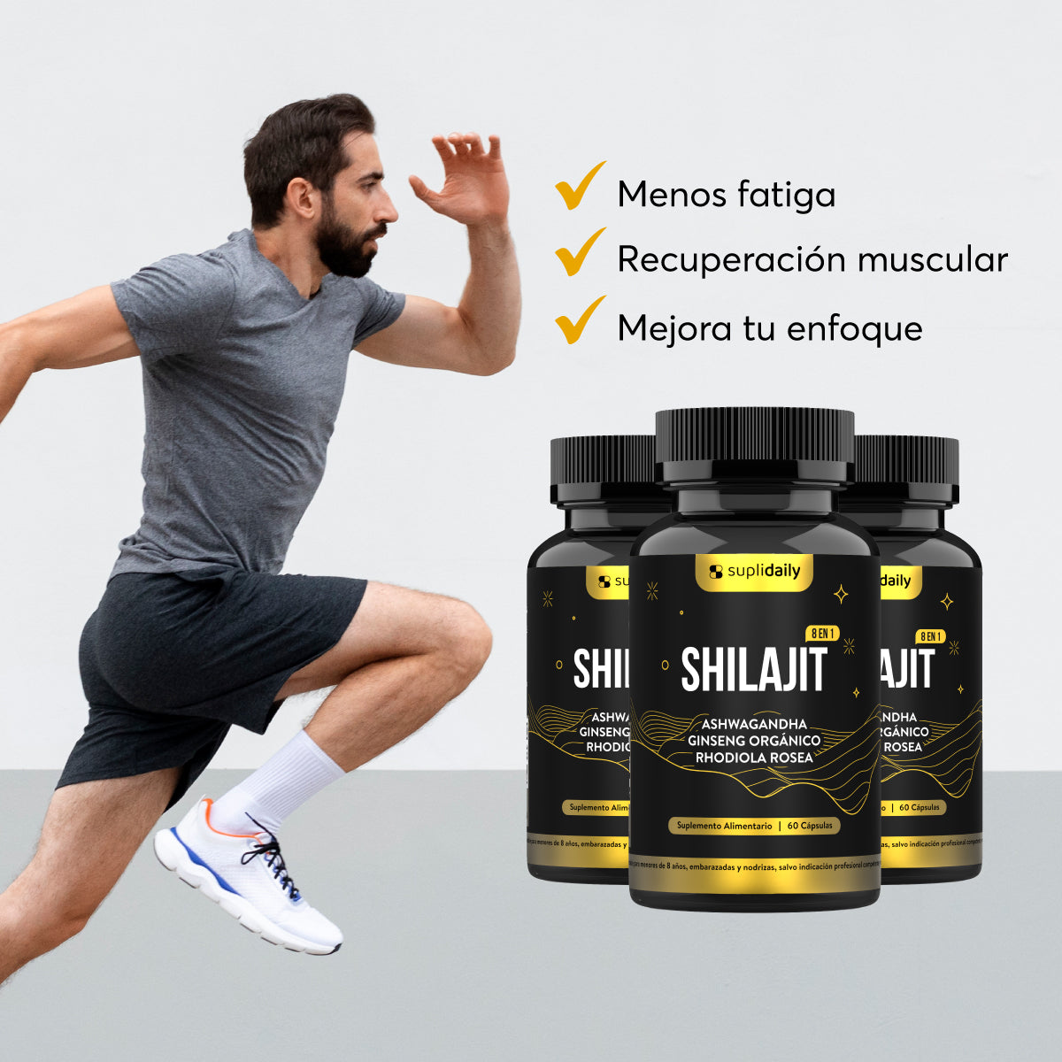 Shilajit 8 en 1: 60 capsulas
