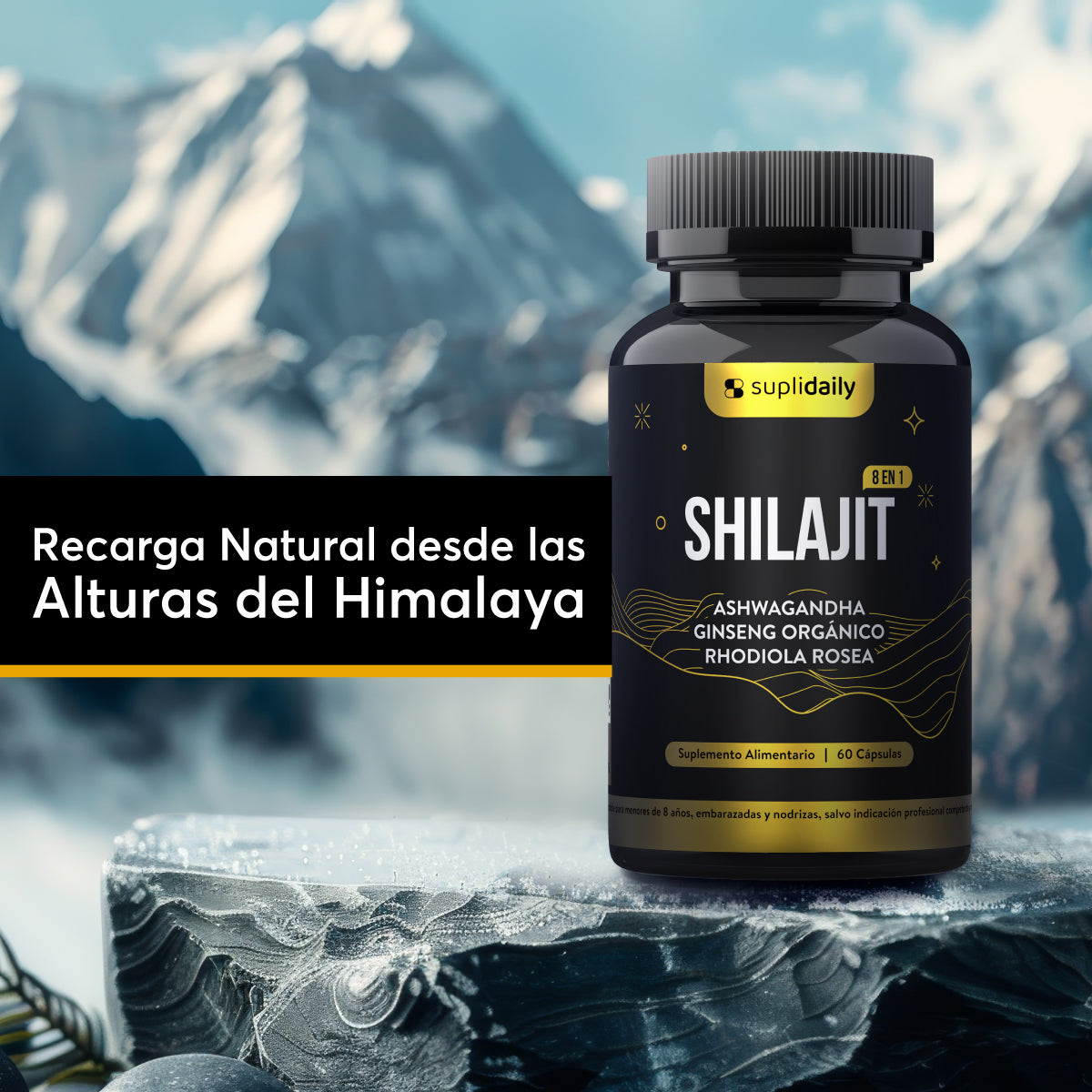 Shilajit 8 en 1: 60 capsulas