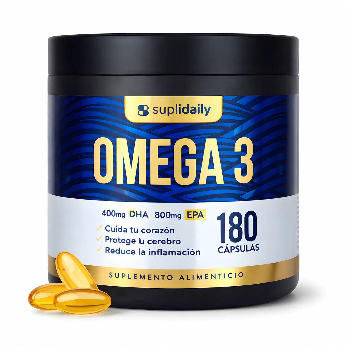 Omega 3 Suplidaily 180 cápsulas - pack de 2 frascos
