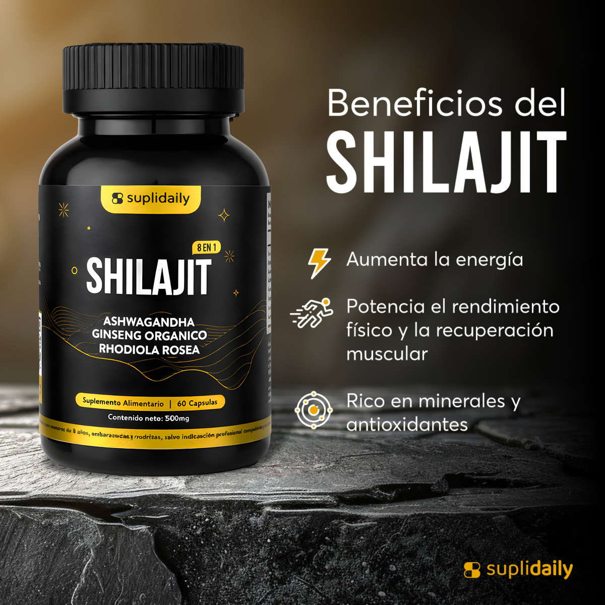Shilajit 8 en 1 Himalaya + Ashwagandha