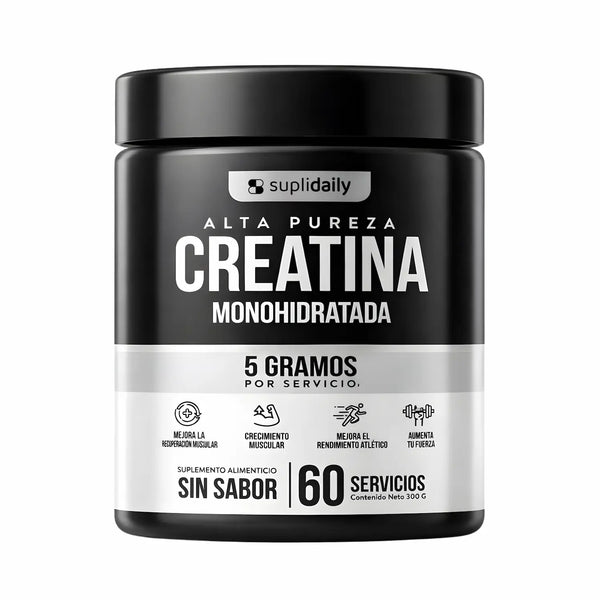 Creatina monohidratada Suplidaily alta pureza 300g - 60 servicios sin sabor