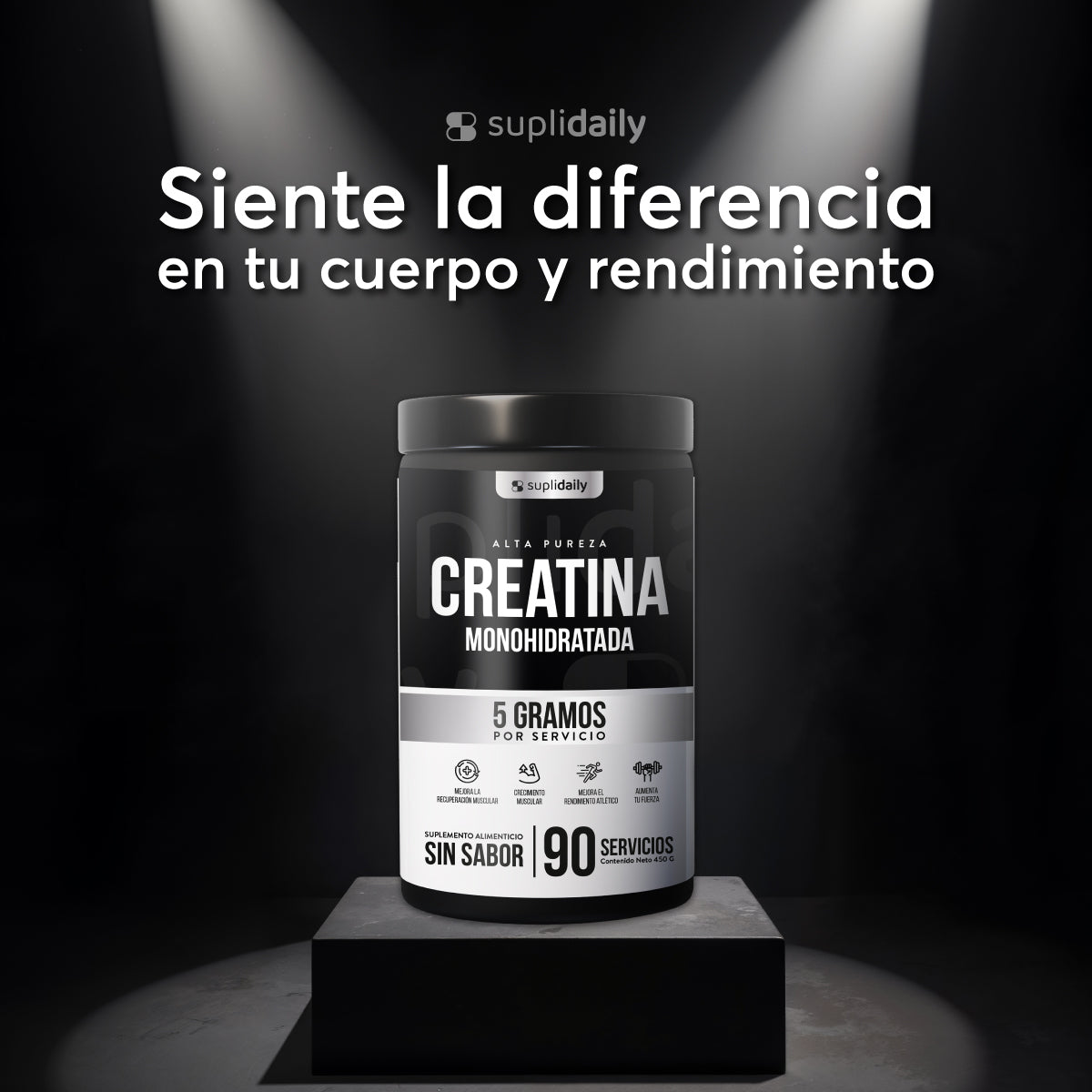 Creatina Monohidratada (90 Serv): Entrena Más Fuerte y Más Tiempo