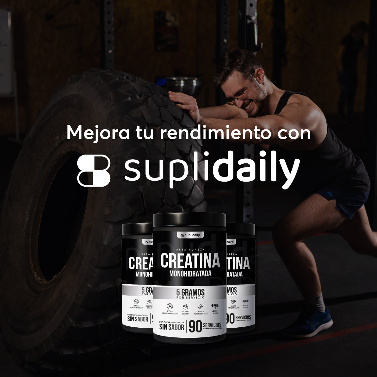 Creatina Monohidratada (90 Serv): Entrena Más Fuerte y Más Tiempo