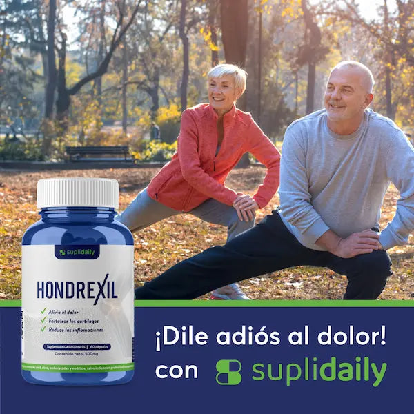 Pareja adulta mayor hace ejercicio sin dolor articular gracias a Hondrexil