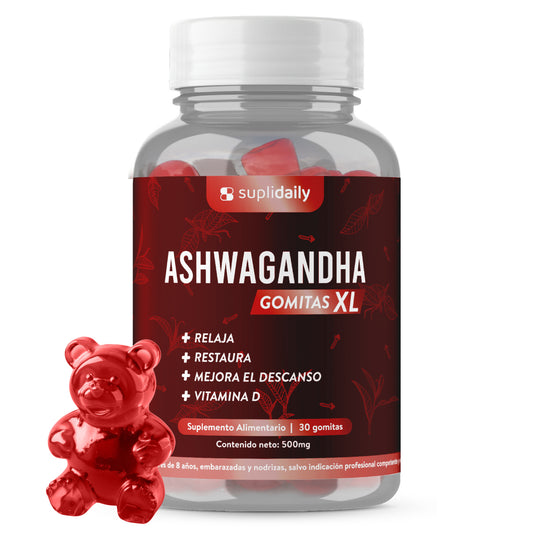 Ashwagandha Gomitas + Vitamina D: Relaja y Calma tu Mente