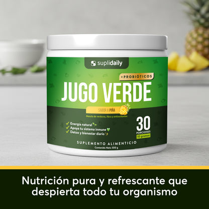 Jugo Verde + Probióticos: Sabor a Piña