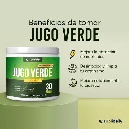 Jugo Verde + Probióticos: Sabor a Piña